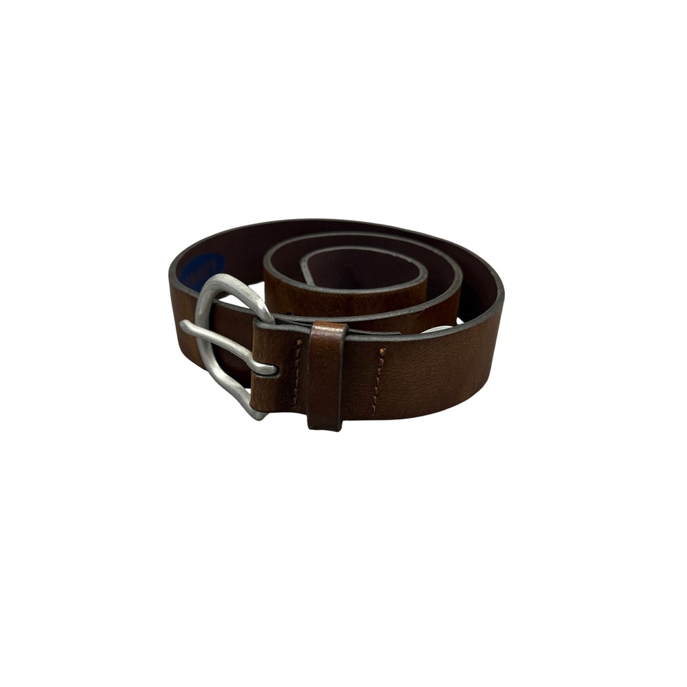 Old Navy Belt Womens S Brown Bonded Leather Silver Buckle Casual Accessory